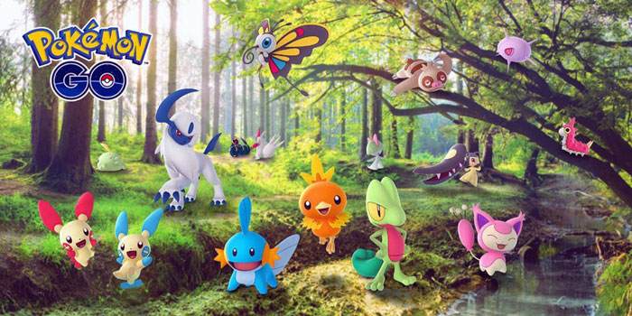 Här hittar du olika Pokémon.